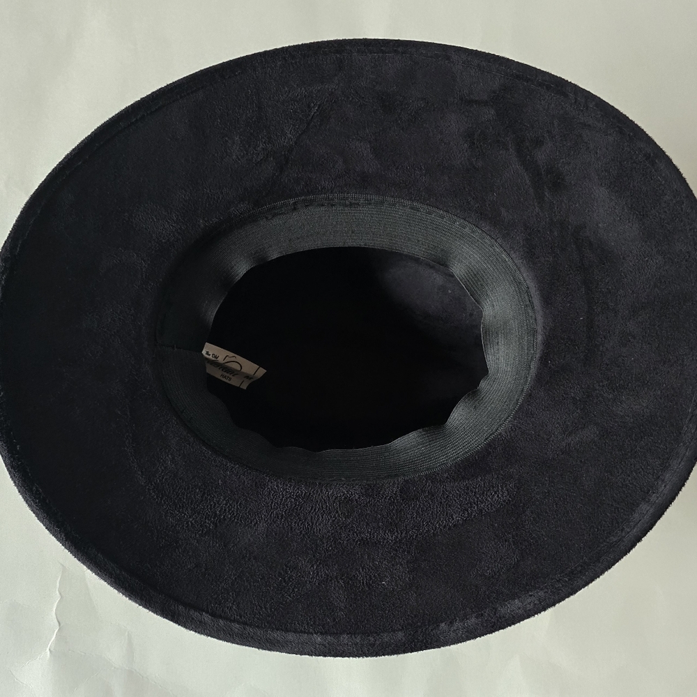 Floral Embroidered Black Hat - Picture 4 of 12